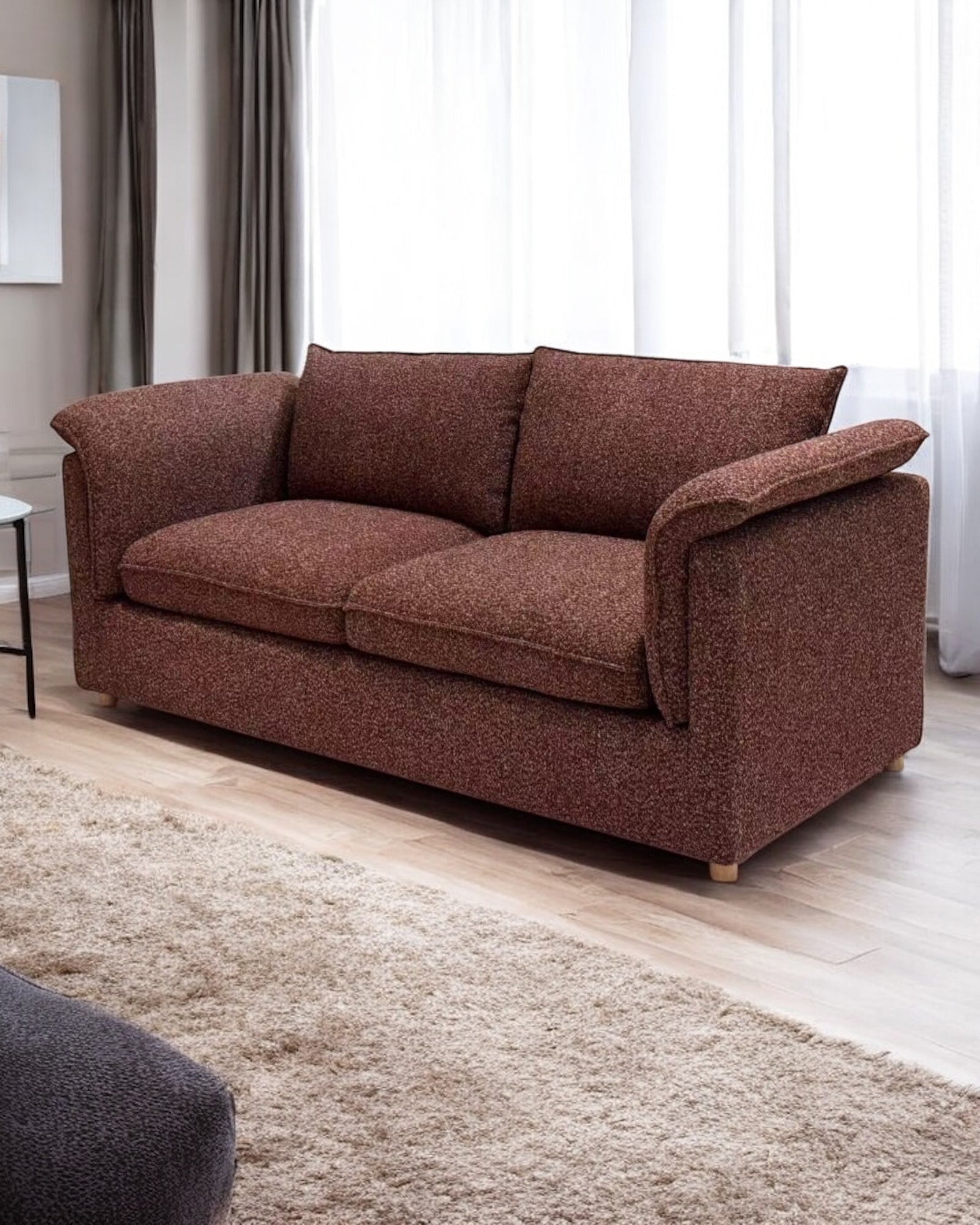 SHIRLEY 2 - Seater Sofa Bed – Textured Comfort Meets Effortless Functionality - SHAGHAF HOME