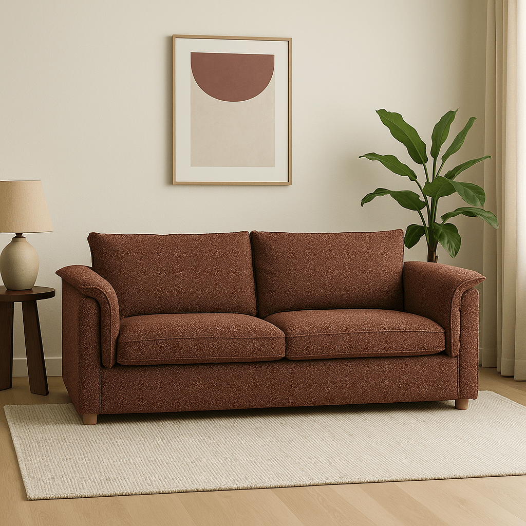 SHIRLEY 2 - Seater Sofa Bed – Textured Comfort Meets Effortless Functionality - SHAGHAF HOME