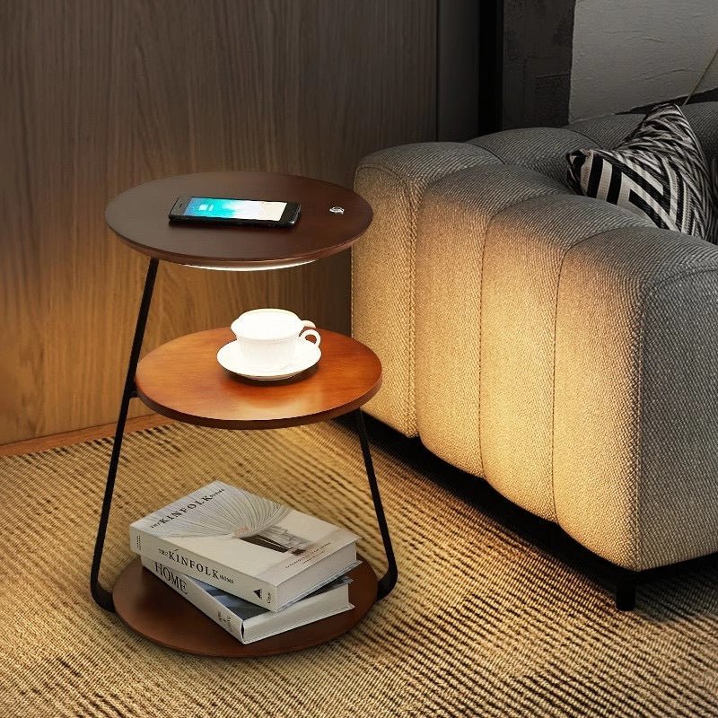 Side table with wireless charger - SHAGHAF HOME