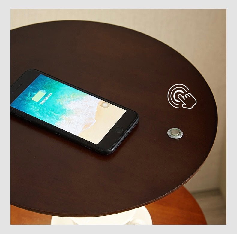 Side table with wireless charger - SHAGHAF HOME