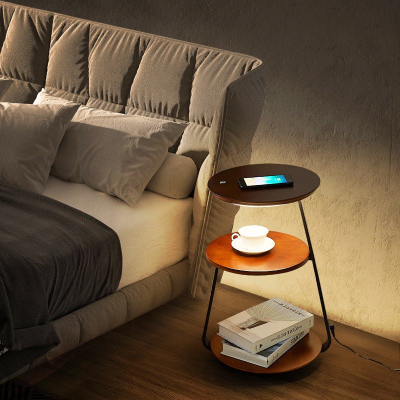 Side table with wireless charger - SHAGHAF HOME