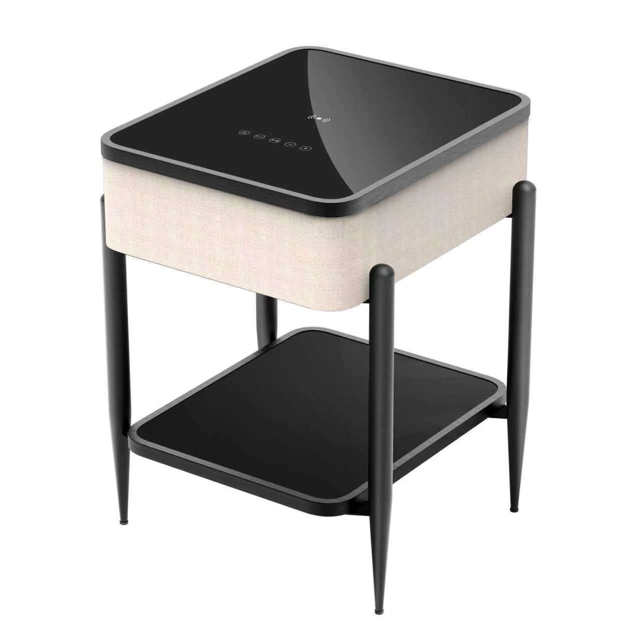 Smart Side Table with Bluetooth Speaker, Wireless Charging & RGB LED Light - SHAGHAF HOME