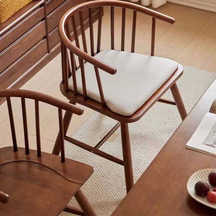 Vintage Curve Wooden Dining Chair – Natural Elegance & Comfort - SHAGHAF HOME