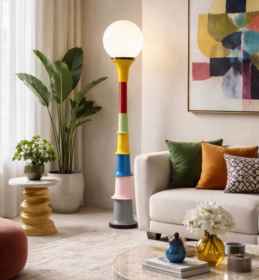 Viva Pop Modern Multicolor Floor Lamp – Globe Light Artistic Standing Lamp (130 cm) - SHAGHAF HOME