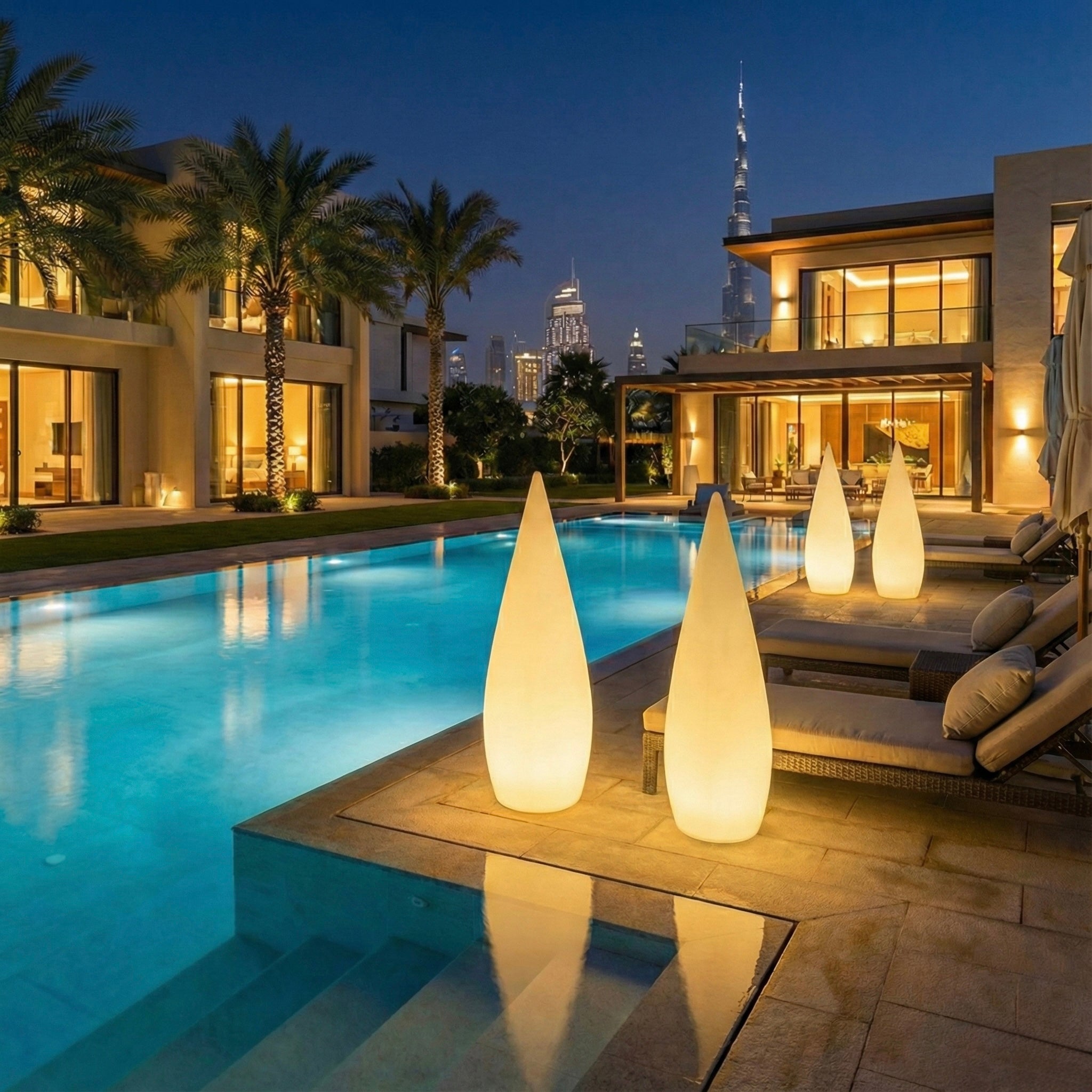 Water Drop LED Outdoor & Indoor Floor Lamp – Rechargeable - SHAGHAF HOME