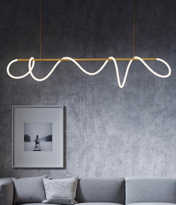 Wavy LED strips dining chandelier - SHAGHAF HOME