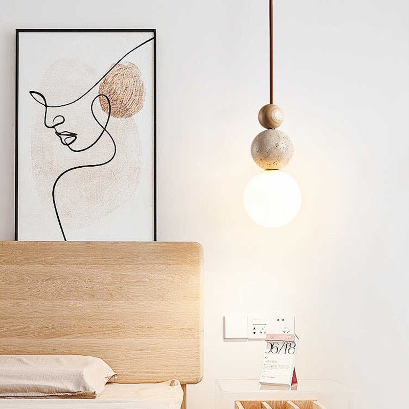 ZENSTONE™ Pendant Lamp Collection – Rice Cave Stone & Wood Designs (Styles A–E) - SHAGHAF HOME
