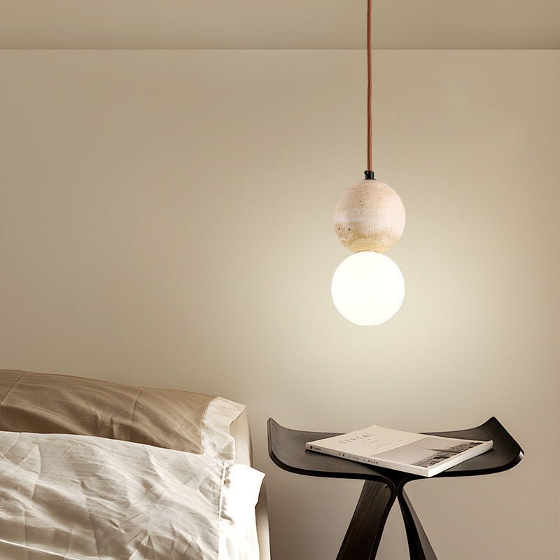 ZENSTONE™ Pendant Lamp Collection – Rice Cave Stone & Wood Designs (Styles A–E) - SHAGHAF HOME