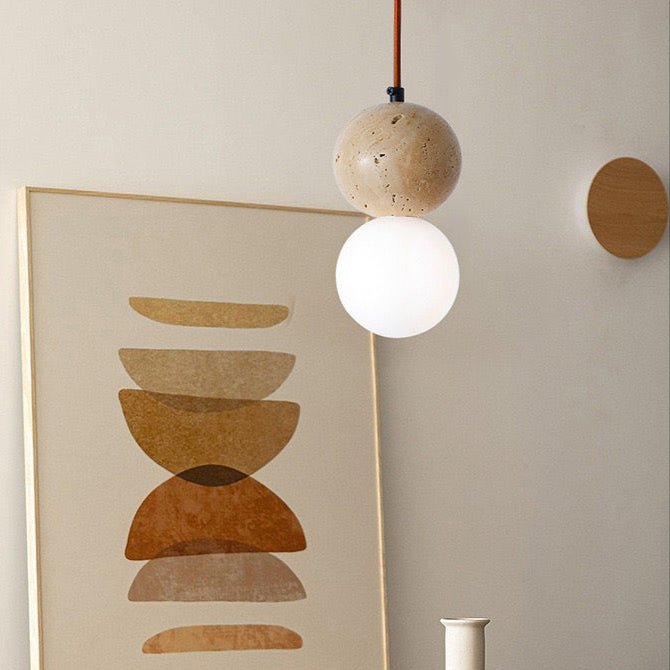 ZENSTONE™ Pendant Lamp Collection – Rice Cave Stone & Wood Designs (Styles A–E) - SHAGHAF HOME