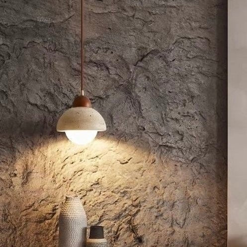 ZENSTONE™ Pendant Lamp Collection – Rice Cave Stone & Wood Designs (Styles A–E) - SHAGHAF HOME