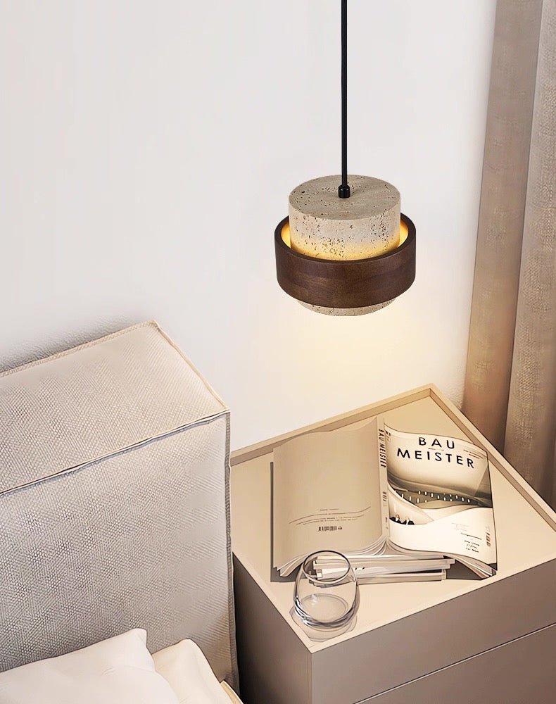 ZENSTONE™ Pendant Lamp Collection – Rice Cave Stone & Wood Designs (Styles A–E) - SHAGHAF HOME