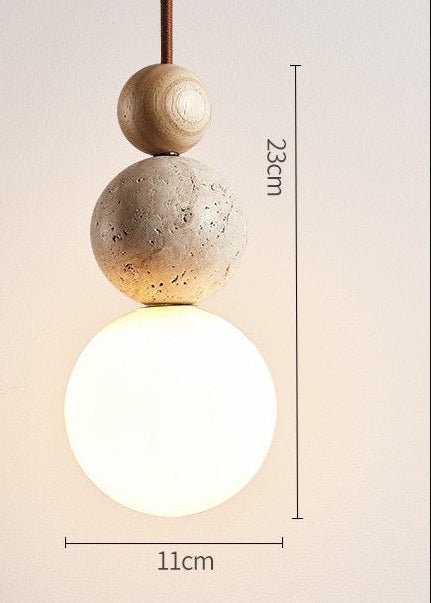 ZENSTONE™ Pendant Lamp Collection – Rice Cave Stone & Wood Designs (Styles A–E) - SHAGHAF HOME
