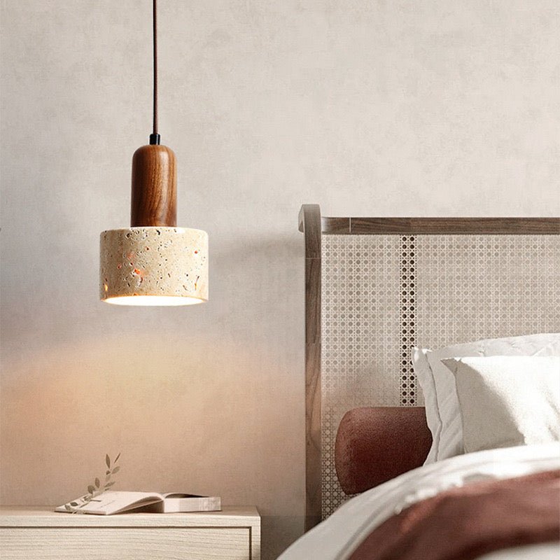 ZENSTONE™ Pendant Lamp Collection – Rice Cave Stone & Wood Designs (Styles A–E) - SHAGHAF HOME