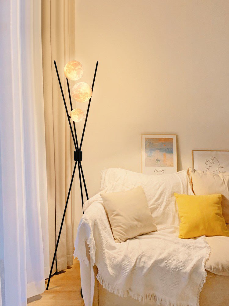 3 balls black floor lamp - SHAGHAF HOME