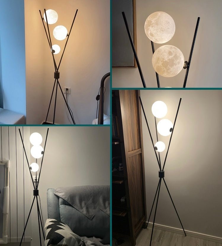3 balls black floor lamp - SHAGHAF HOME