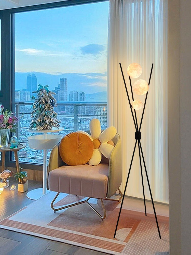 3 balls black floor lamp - SHAGHAF HOME