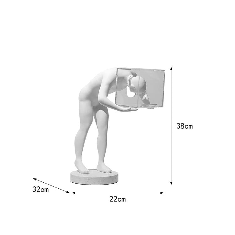 Abstract art human head box statue - SHAGHAF HOME