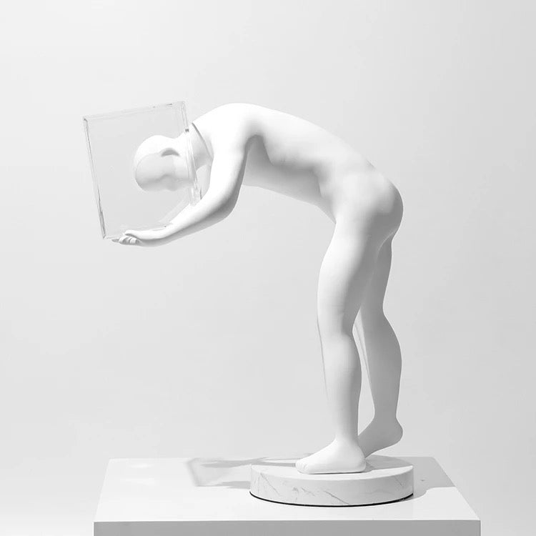 Abstract art human head box statue - SHAGHAF HOME