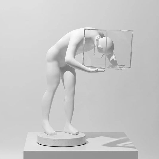Abstract art human head box statue - SHAGHAF HOME