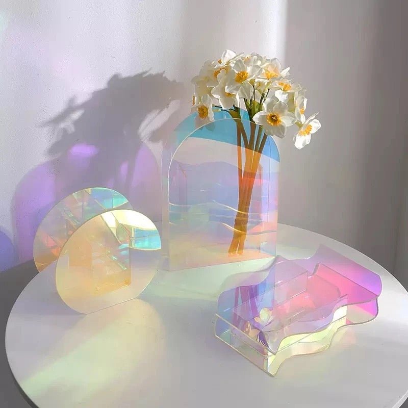 Acrylic rainbow decoration flowers Vases - SHAGHAF HOME