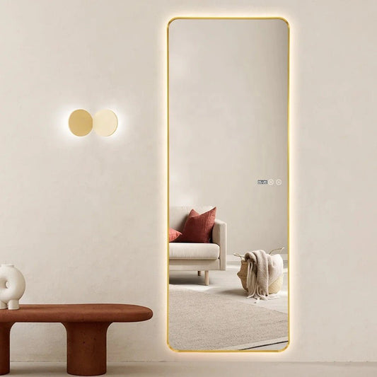 Backlight gold frame rectangular Mirror - SHAGHAF HOME