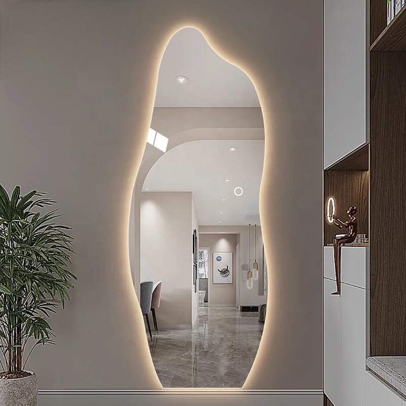Backlit irregular shape frameless wall Mirror - SHAGHAF HOME