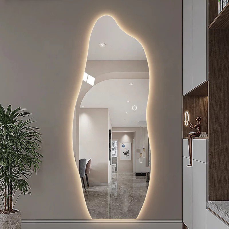 Backlit irregular shape frameless wall Mirror - SHAGHAF HOME