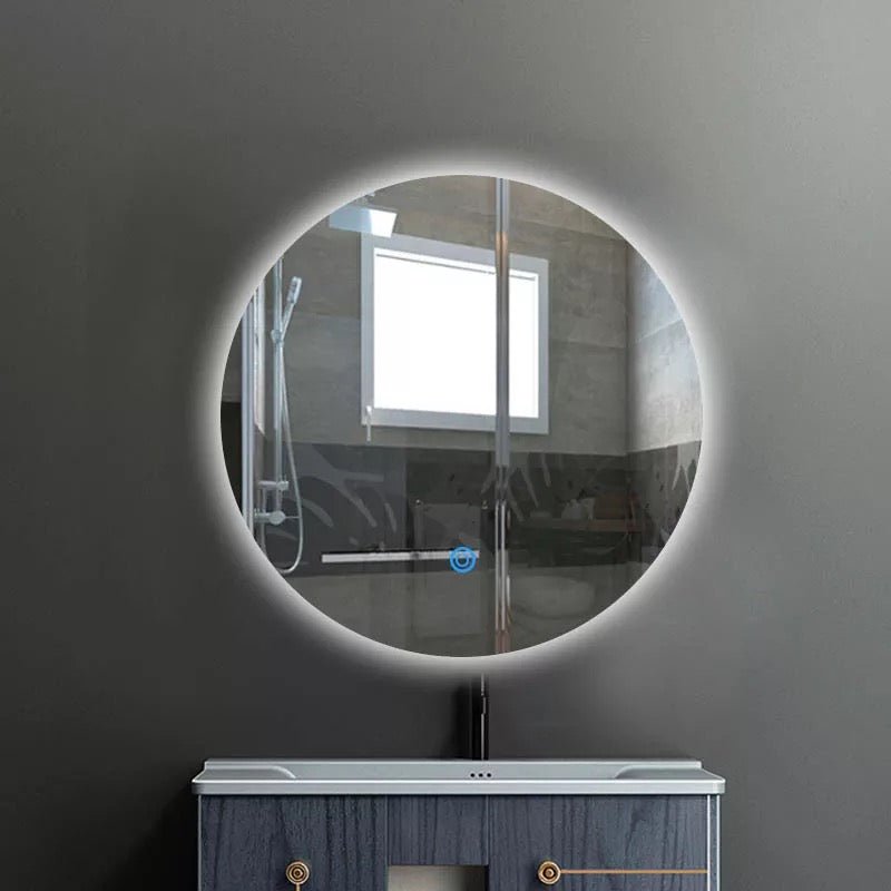 Backlit round wall frameless Mirror - SHAGHAF HOME