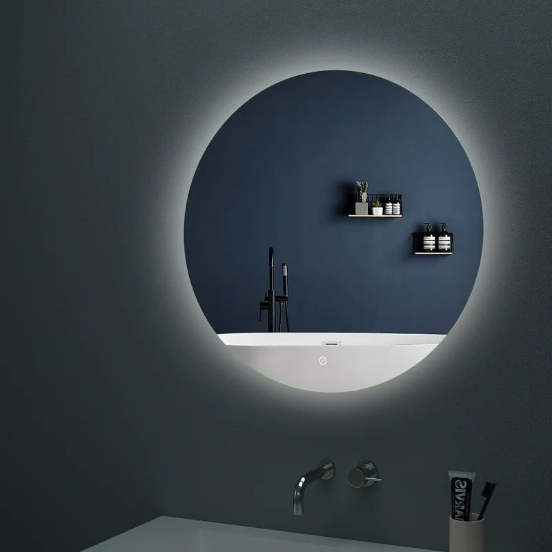 Backlit round wall frameless Mirror - SHAGHAF HOME