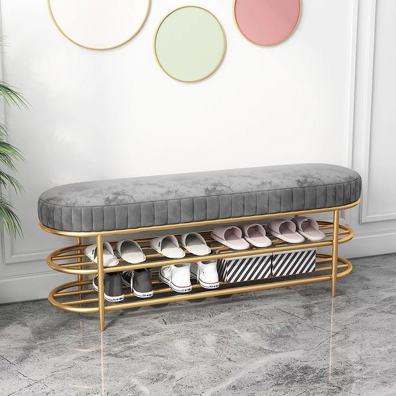 Bench Footstool with shoes shelves - SHAGHAF HOME