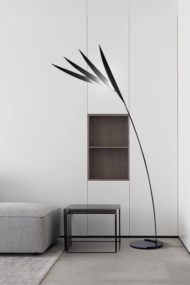 Black leaves large floor lamp - SHAGHAF HOME