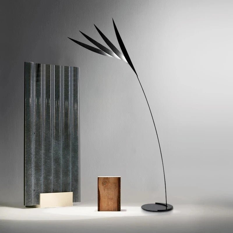 Black leaves large floor lamp - SHAGHAF HOME