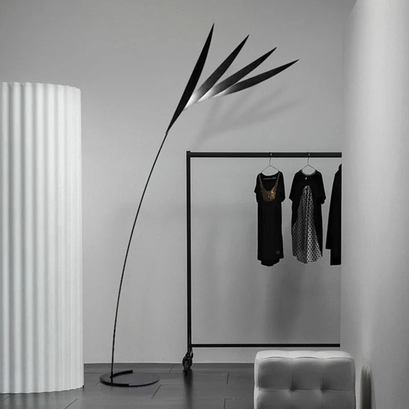 Black leaves large floor lamp - SHAGHAF HOME