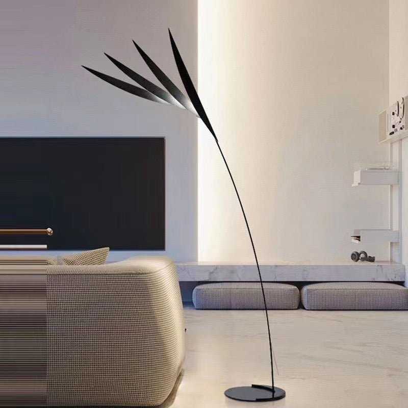 Black leaves large floor lamp - SHAGHAF HOME