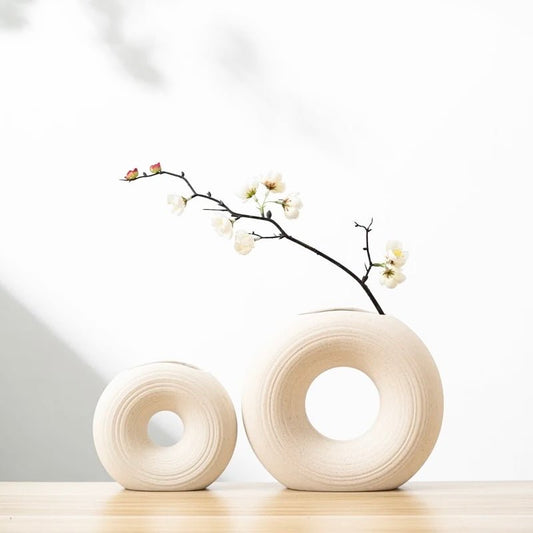 Donut Circle Ceramic Vase - SHAGHAF HOME