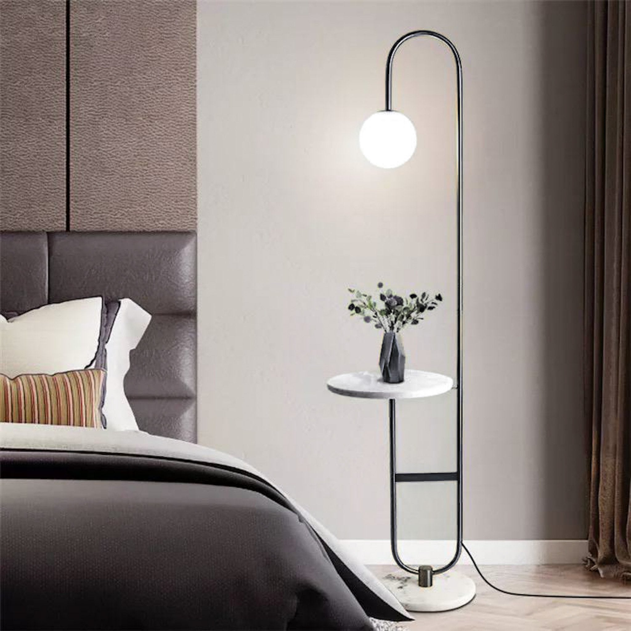 Double marble black floor lamp - SHAGHAF HOME