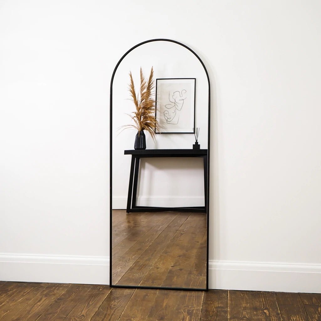 FULL LENGHT HALF MOON ARCH MIRROR (BLACK) - SHAGHAF HOME