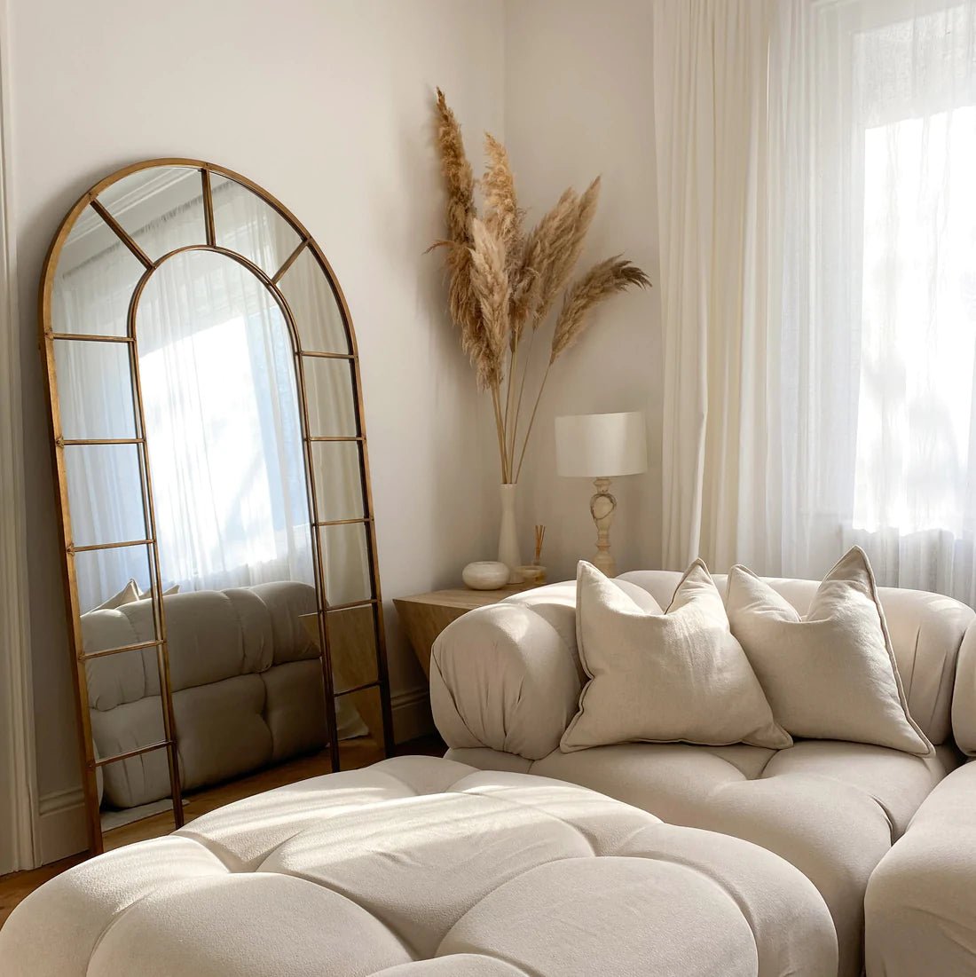 Full Length window arch Mirror (GOLD) - SHAGHAF HOME