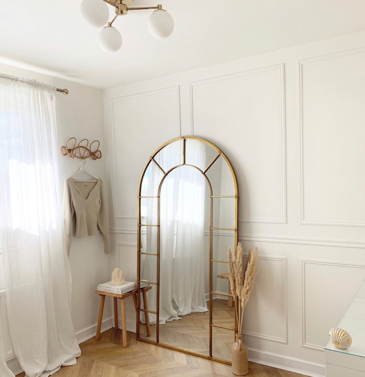 Full Length window arch Mirror (GOLD) - SHAGHAF HOME