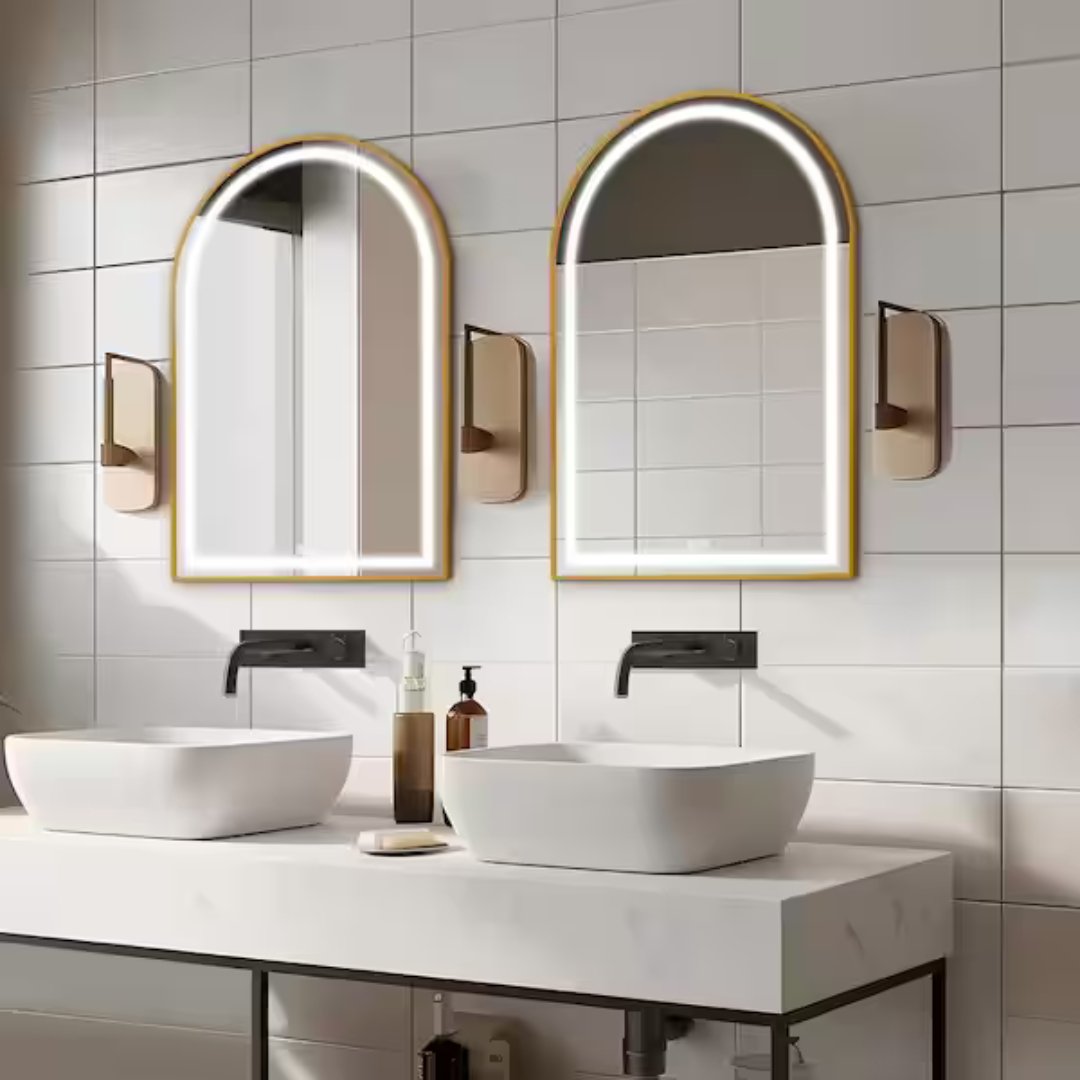Gold arch shape vanity Mirror 60x90 CM - SHAGHAF HOME