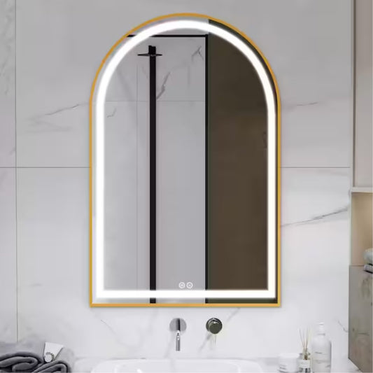 Gold arch shape vanity Mirror 60x90 CM - SHAGHAF HOME