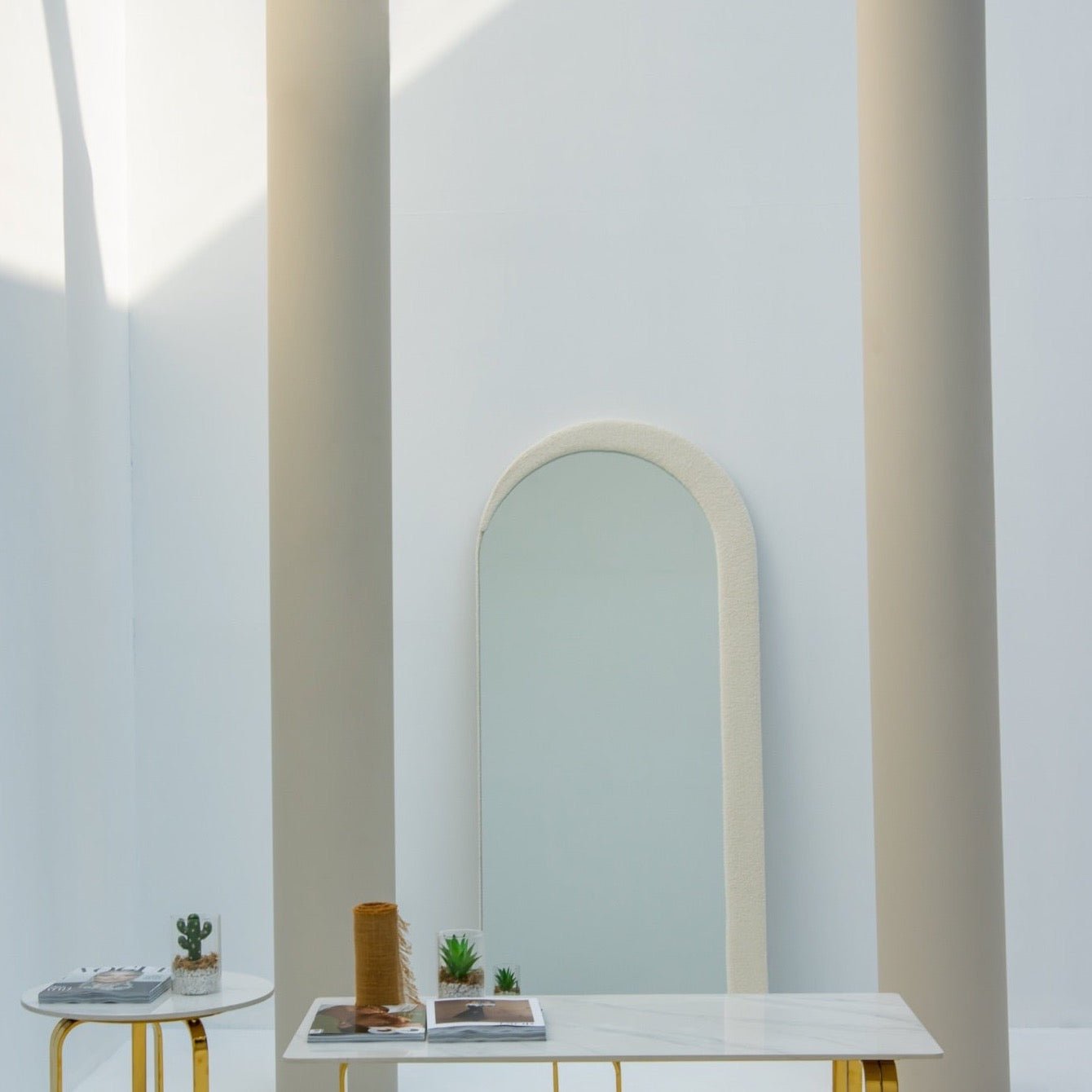 HALFY Fabric frame arch mirror - SHAGHAF HOME