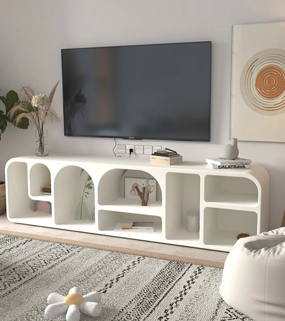 Hokko white Tv unit - SHAGHAF HOME