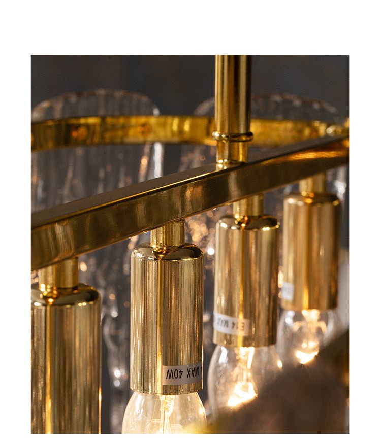 Icicle Shaped Glass Island Chandelier Lights Modern Living Room Hanging Pendant Lights - SHAGHAF HOME