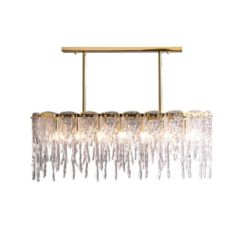 Icicle Shaped Glass Island Chandelier Lights Modern Living Room Hanging Pendant Lights - SHAGHAF HOME