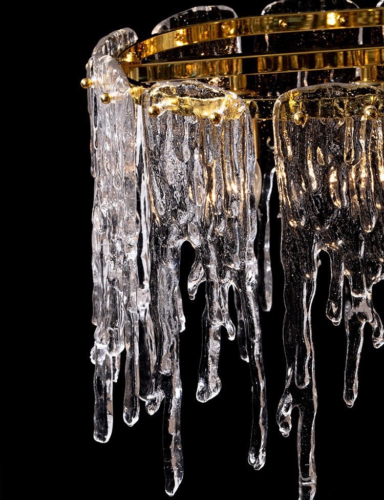 Icicle Shaped Glass Island Chandelier Lights Modern Living Room Hanging Pendant Lights - SHAGHAF HOME