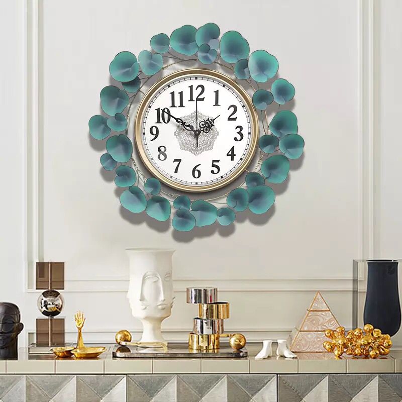 Metal Leaves design wall clock - SHAGHAF HOME