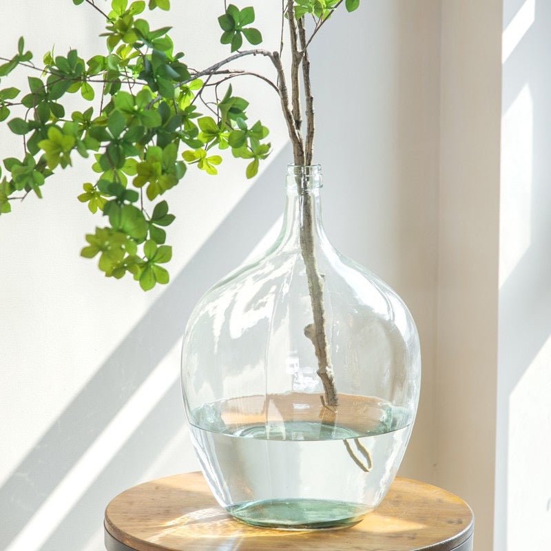 Large Clear Glass Floor Vase - SHAGHAF HOME