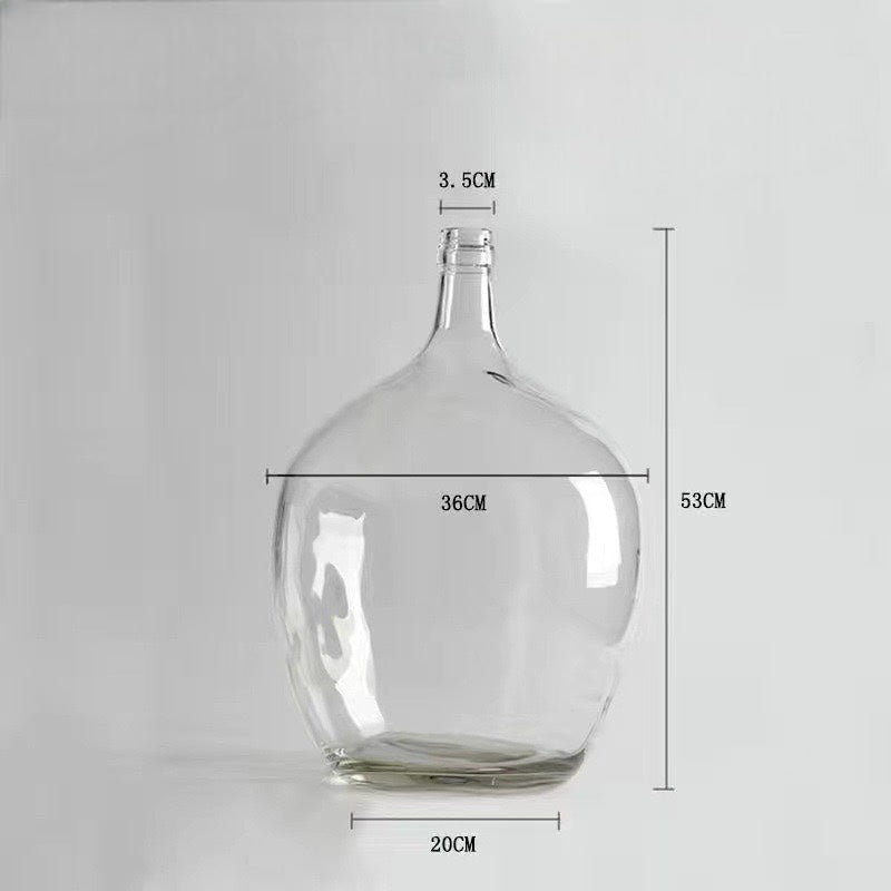 Large Clear Glass Floor Vase - SHAGHAF HOME