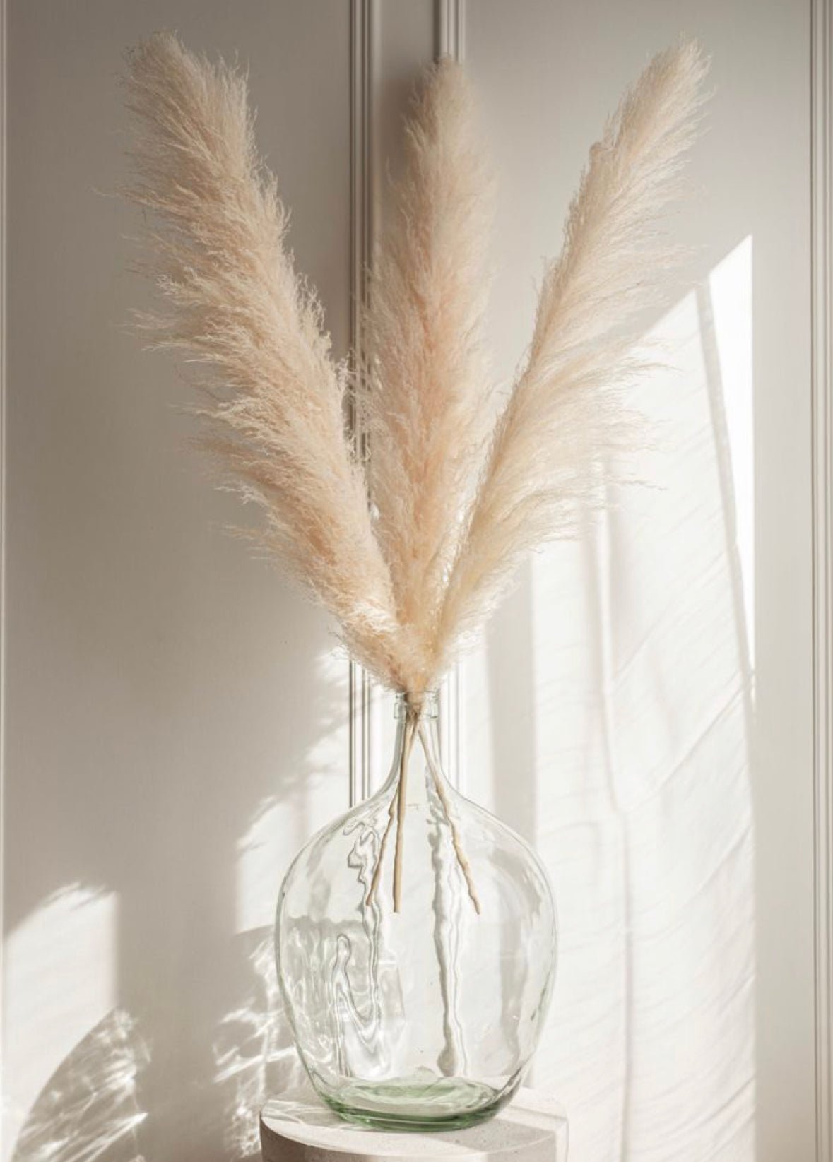 Large Clear Glass Floor Vase - SHAGHAF HOME
